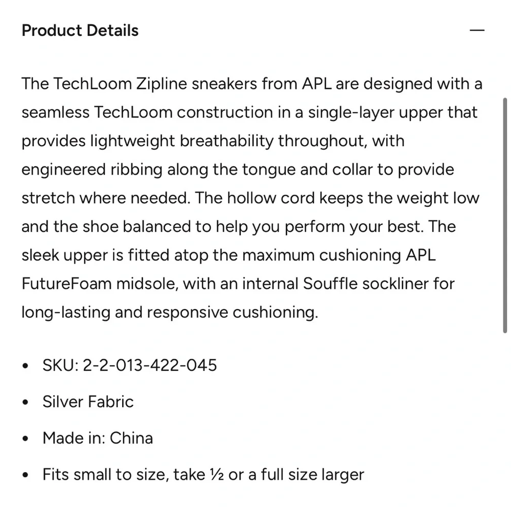 APL Women's TechLoom Zipline Athletic Running Shoe in Metallic Silver - 7 (6.5) - Picture 5 of 5